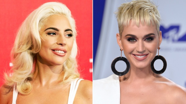 Lady Gaga and Katy Perry, both smiling