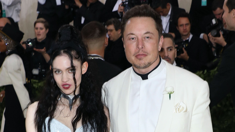 Grimes and Elon Musk at the Met Gala