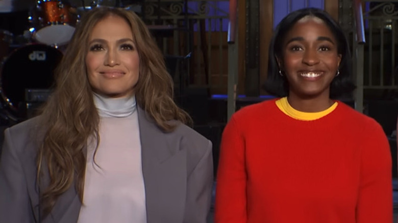 J.Lo and Ayo Edebiri promote SNL