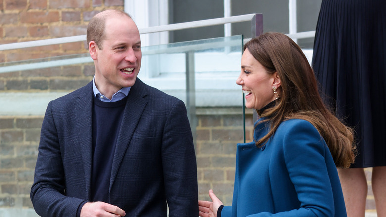 Prince William and Kate Middleton leave museum smiling