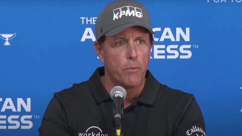 Phil Mickelson at a press conference