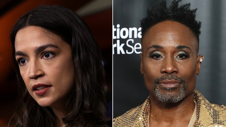 AOC and Billy Porter side-by-side