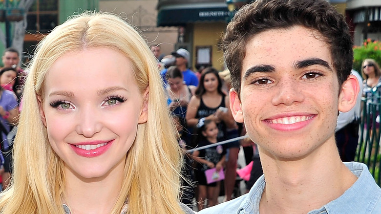 Dove Cameron and Cameron Boyce smiling