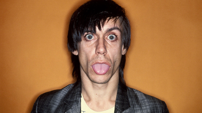 Iggy Pop sticking out his tongue