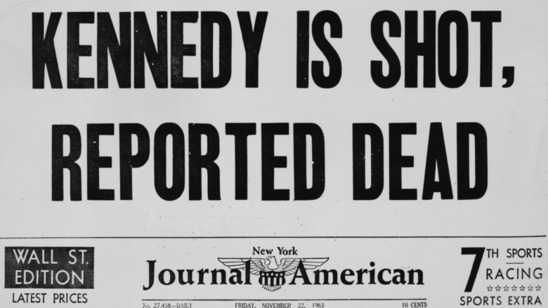 John F. Kennedy assassination newspaper headline