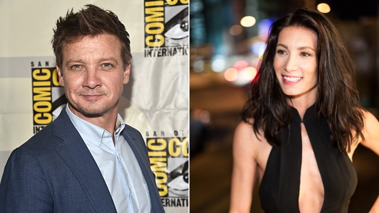 Jeremy Renner and Sonni Pacheco posing in a split image