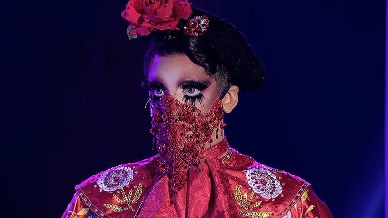 Valentina wearing a mask