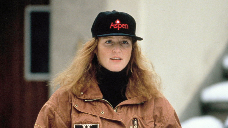 Sarah Ferguson poses in a skiing attire in 1991.