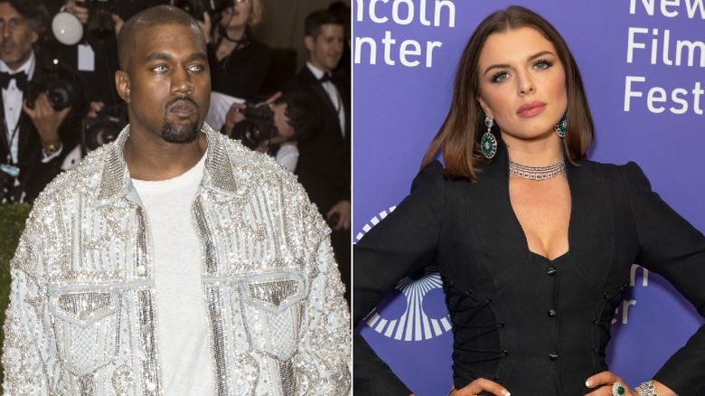 Kanye West and Julia Fox on red carpets