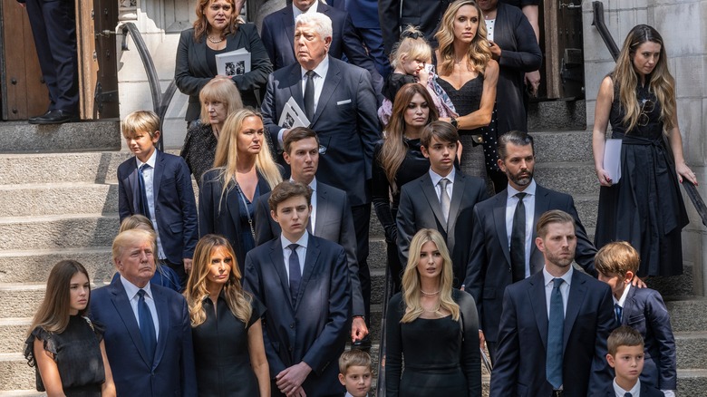 Trump family gathered on steps