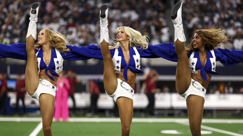 The Dallas Cowboys Cheerleaders performing