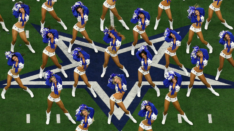 The Dallas Cowboys Cheerleaders performing