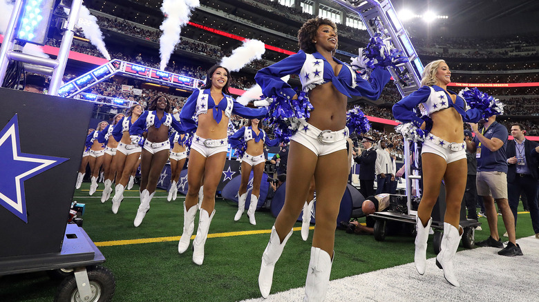 The Dallas Cowboys Cheerleaders performing