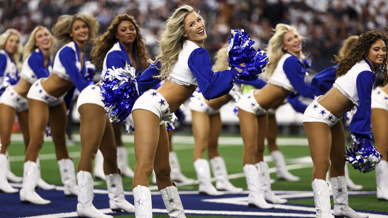 The Dallas Cowboys Cheerleaders performing