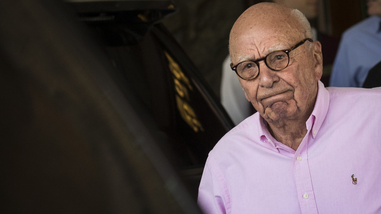 Rupert Murdoch grimacing