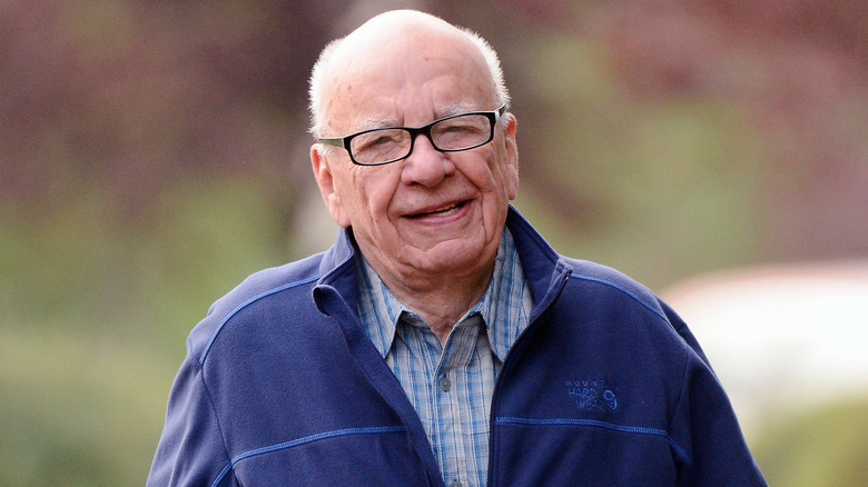 Rupert Murdoch walking outside