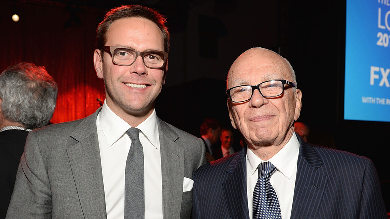 Rupert Murdoch and James Murdoch all smiles