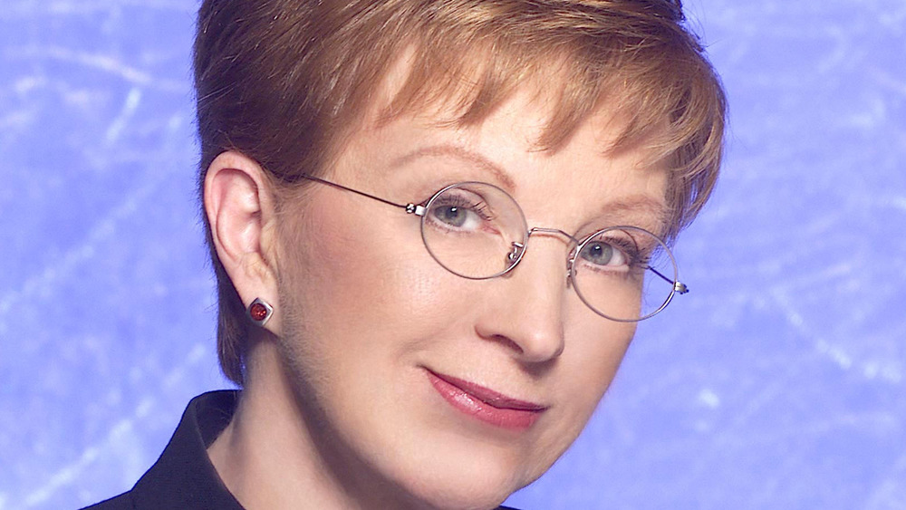 Anne Robinson wearing glasses