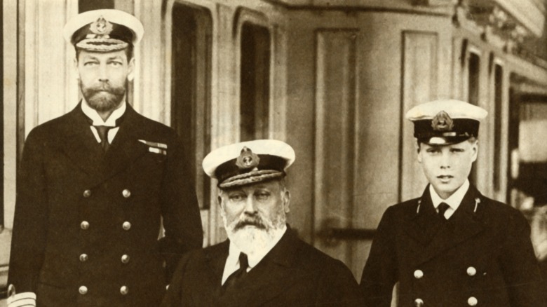 King Edward VII, the future King George V, and the future King Edward VIII posing together