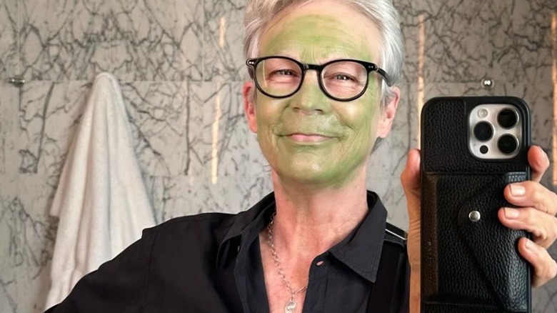 Jamie Lee Curtis face mask 