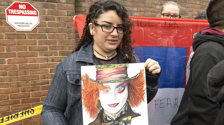 Johnny Depp fan outside courthouse