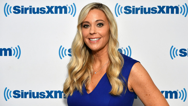 Kate Gosselin at the SiriusXM Studios wearing blue