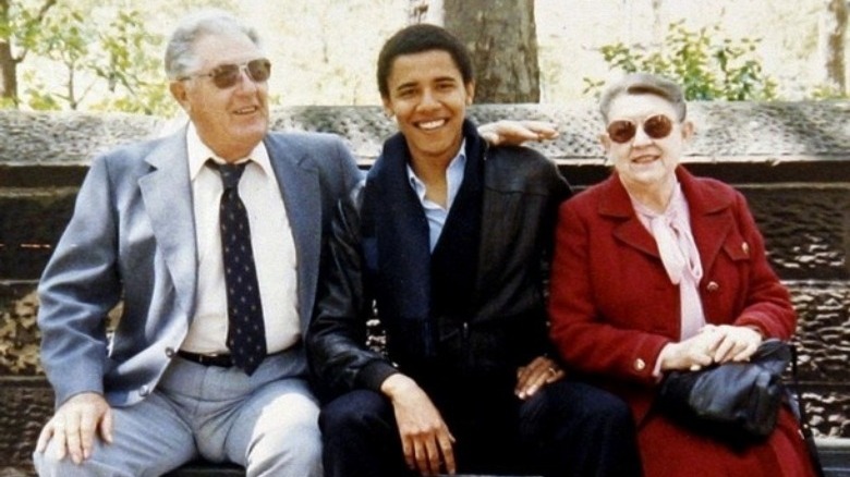 Barack Obama with his grandparents