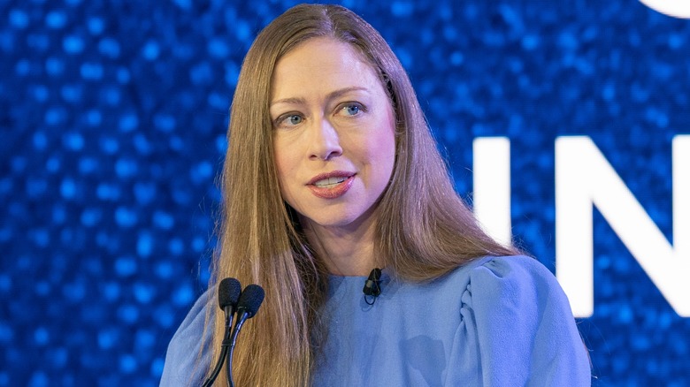 Chelsea Clinton speaking on stage