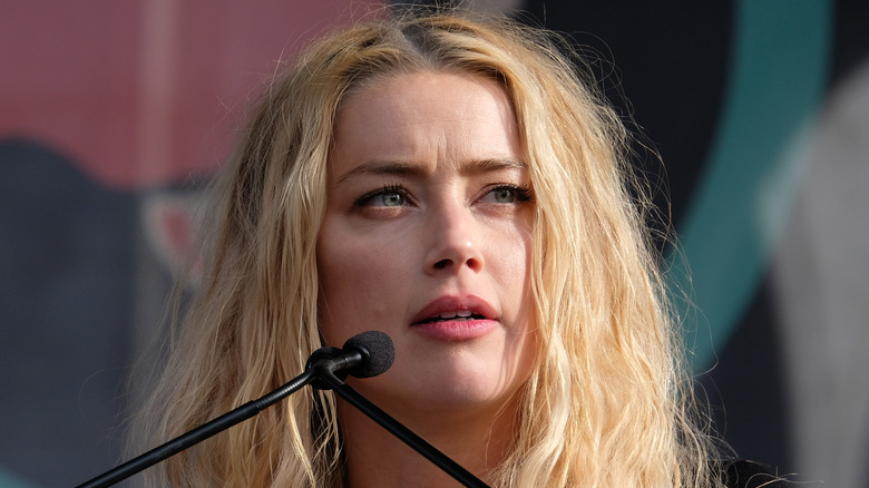 Amber Heard looking concerned