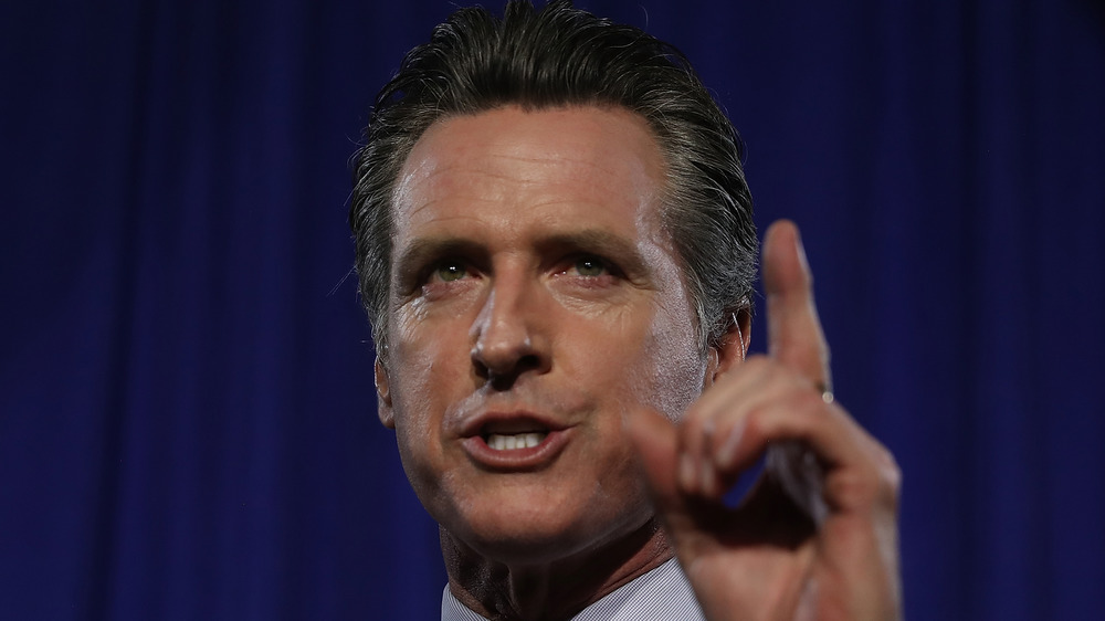 Gavin Newsom serious face