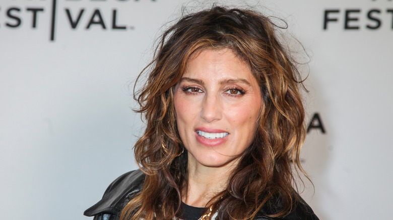 Jennifer Esposito black leather jacket