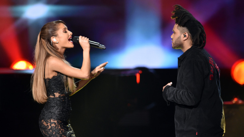 Ariana Grande singing with The Weeknd