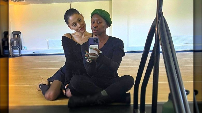 Ariana Grande and Cynthia Erivo selfie