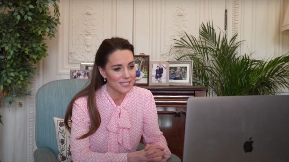 Kate Middleton on a video call with Jasmine Harrison