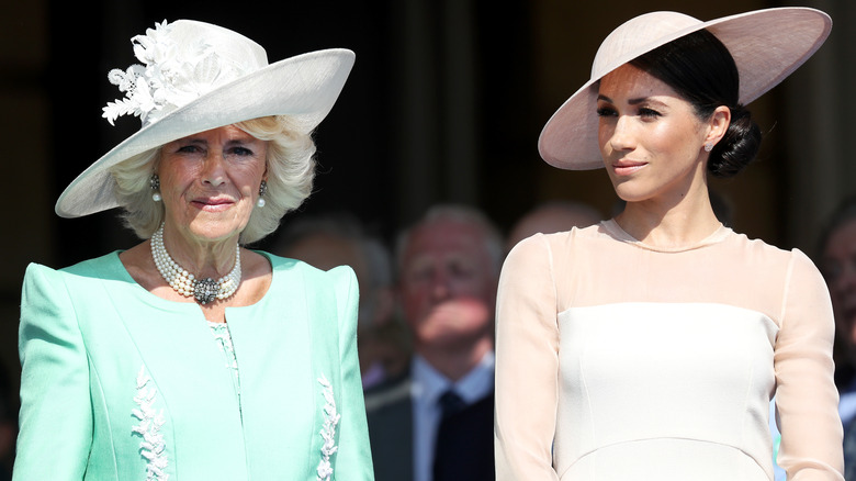 Camilla Parker Bowles and Meghan Markle posing