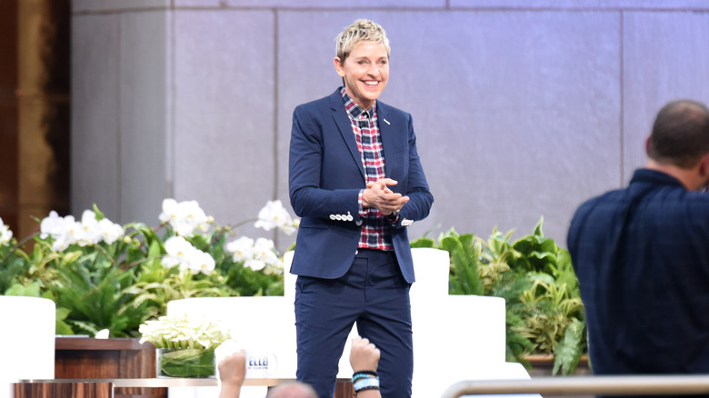 Ellen DeGeneres on show set