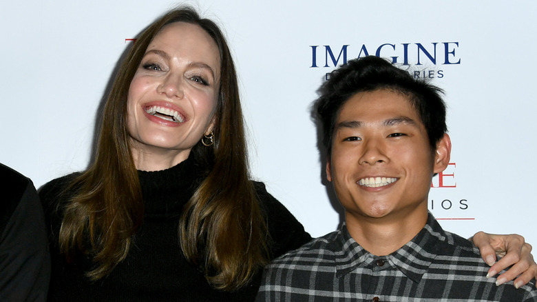 Angelina Jolie, Pax Jolie-Pitt smiling