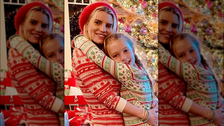 Jessica Simpson smiling with daughter Maxwell