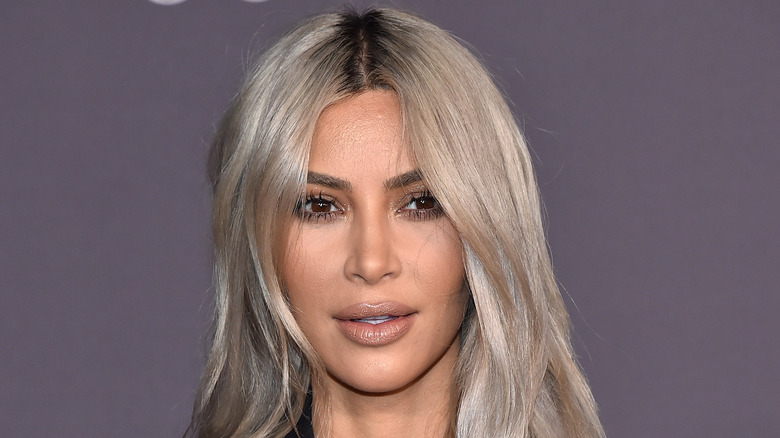 Kim Kardashian as a blonde at an event 