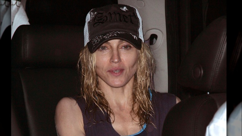 Madonna wearing baseball hat