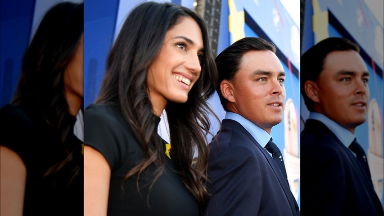 Rickie Fowler and Allison Stokke smiling