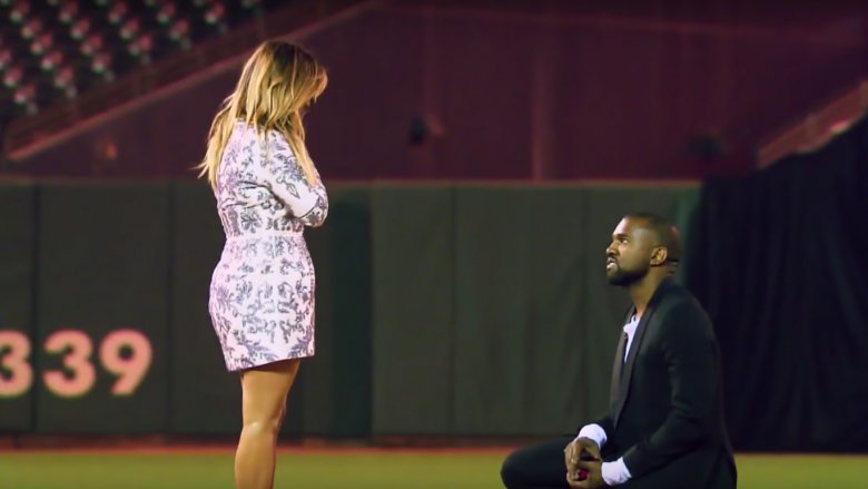 Kanye West proposing to Kim Kardashian