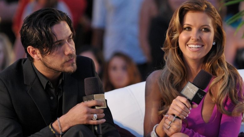 Justin Bobby and Audrina Patridge being interviewed