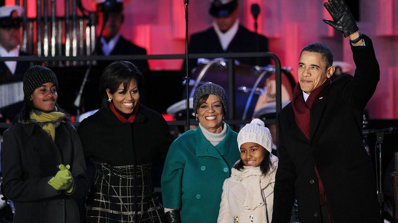 Marian Robinson with the Obama family