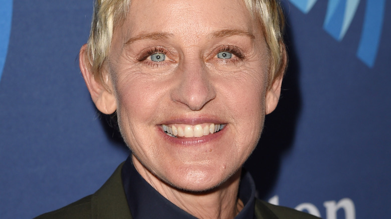 Ellen DeGeneres blue eyes smiling blonde hair