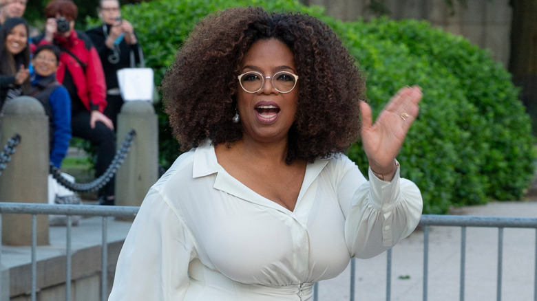 Oprah Winfrey waves to fans