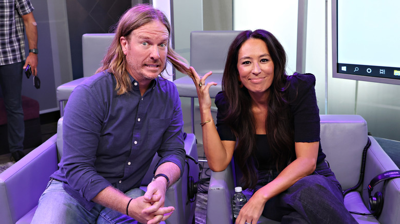 Chip and Joanna Gaines speaking at radio event