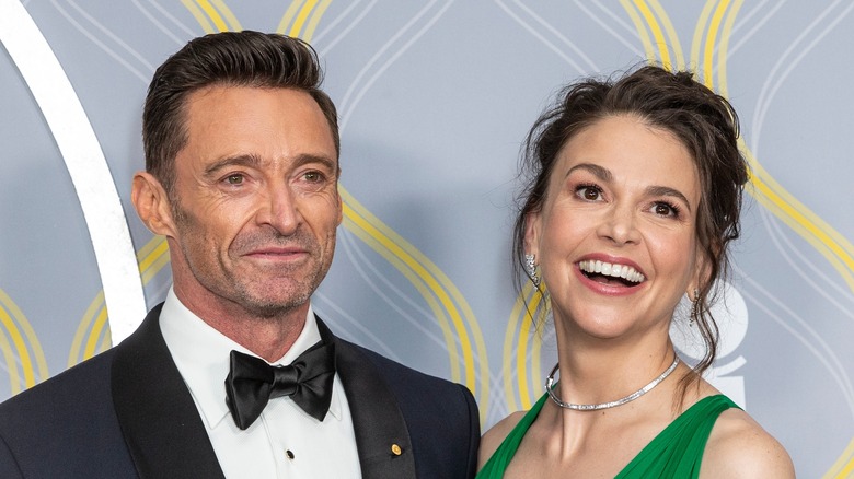 Hugh Jackman Sutton Foster smiling