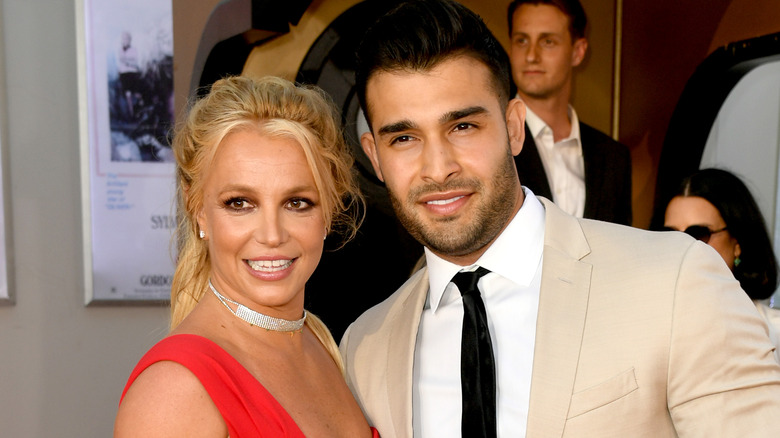 Britney Spears and Sam Asghari posing together