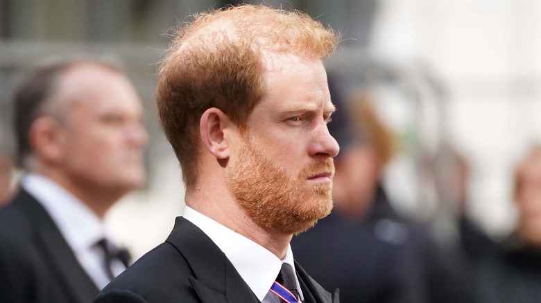 Prince Harry looking to the side